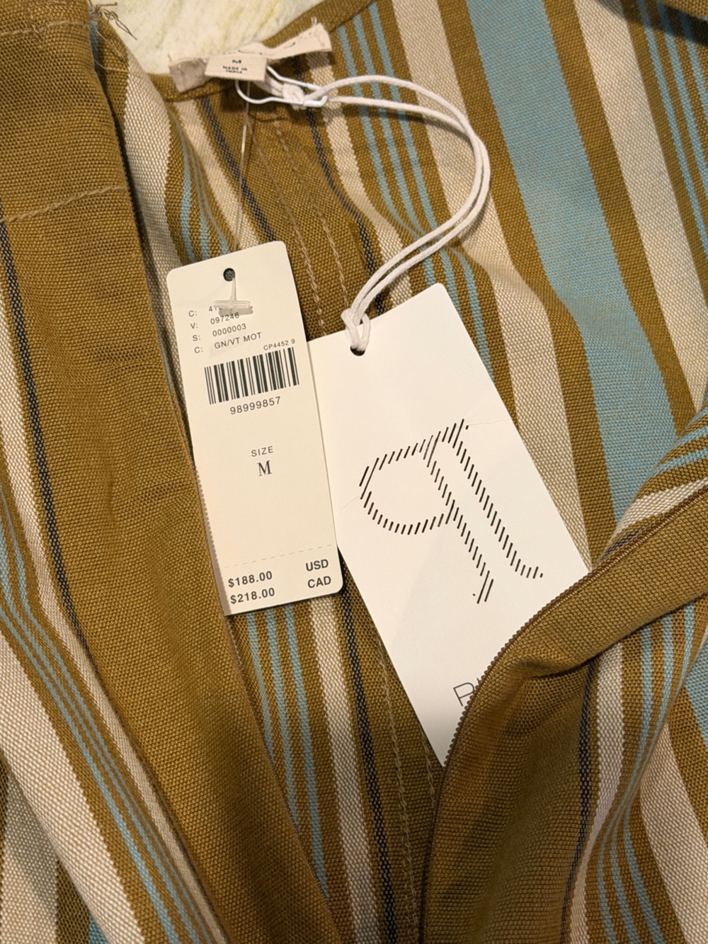 Pilcro Striped Olive Green One-Piece Jumper - Picture 9 of 9